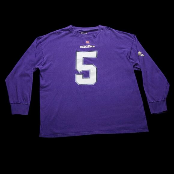Vintage NFL Baltimore Ravens Joe Flacco Long-sleeve T-Shirt Men’s Size 2XL - Picture 2 of 12